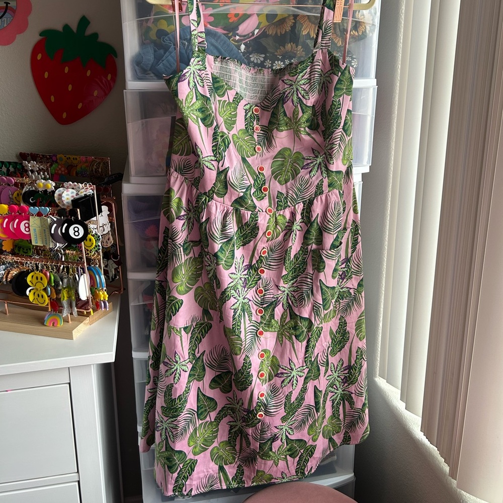 BNWT Collectif ModCloth Retro Pinup Palm Monstera Dress
